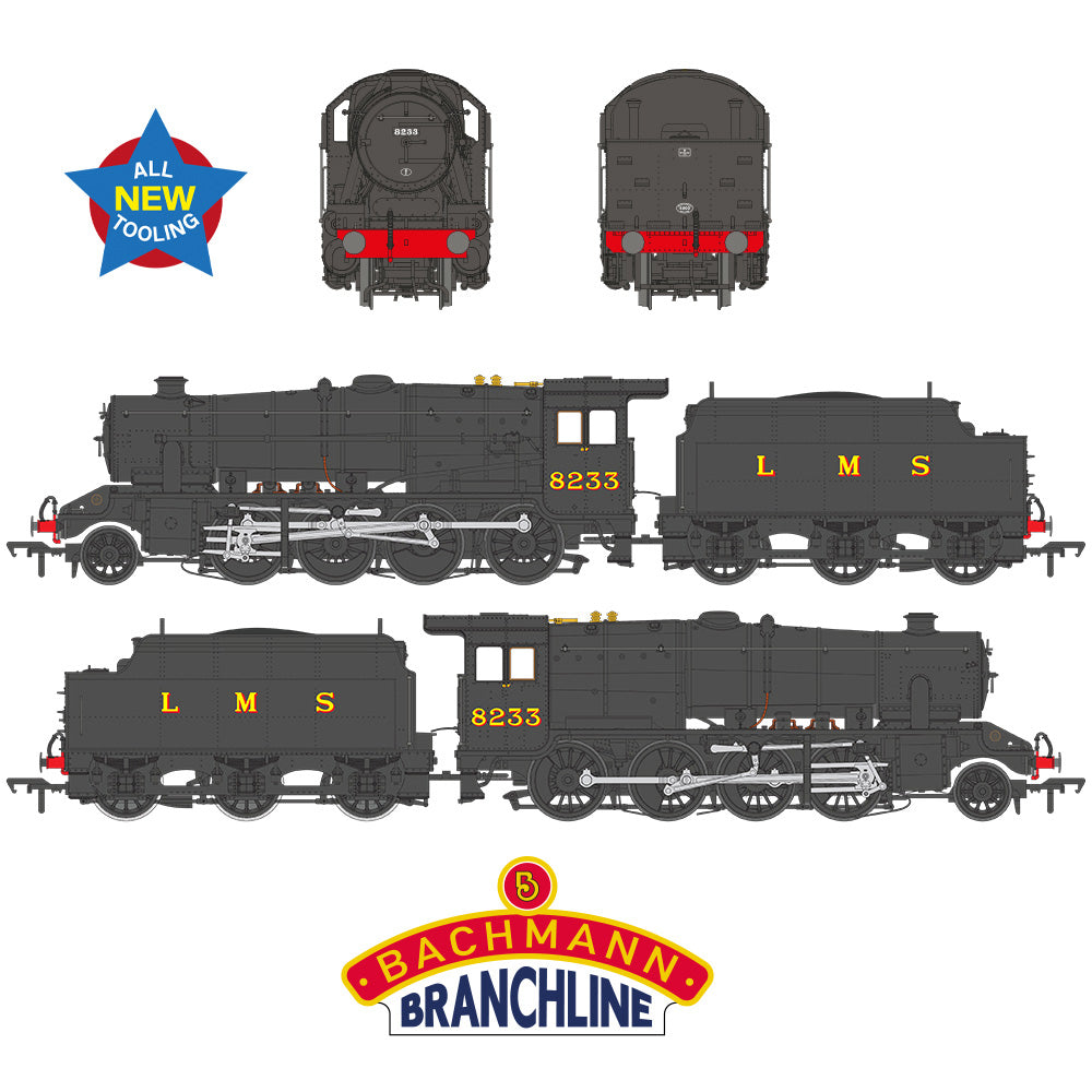 Bachmann LMS Stanier 8F 8233 LMS Black (Revised) 35-226 - *PRE-ORDER*