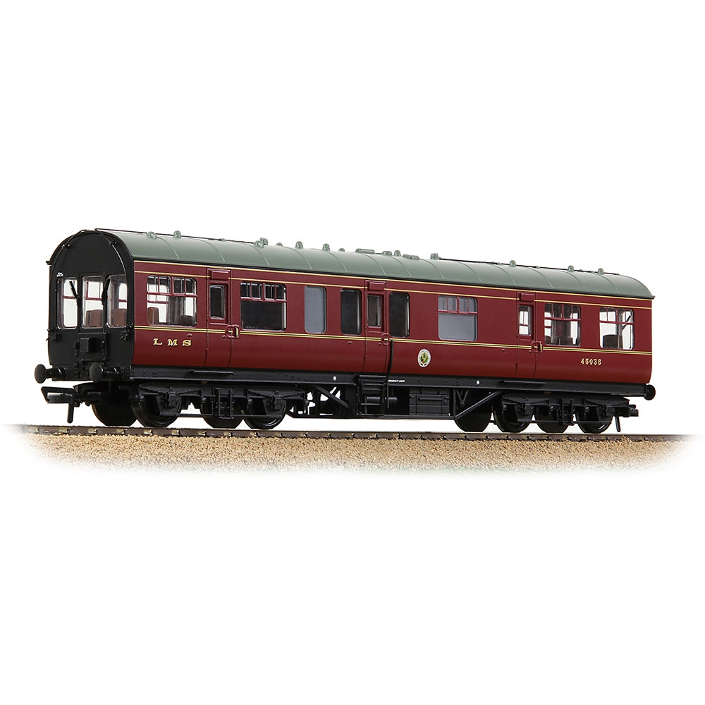 Bachmann Branchline - 39-780 - LMS 50ft Inspection Saloon LMS Crimson Lake - Era 3 (00 Gauge)