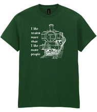 Load image into Gallery viewer, I Like Trains more than People T shirt - Pannier
