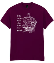 Load image into Gallery viewer, I Like Trains more than People T shirt - Pannier
