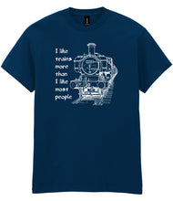 Load image into Gallery viewer, I Like Trains more than People T shirt - Pannier
