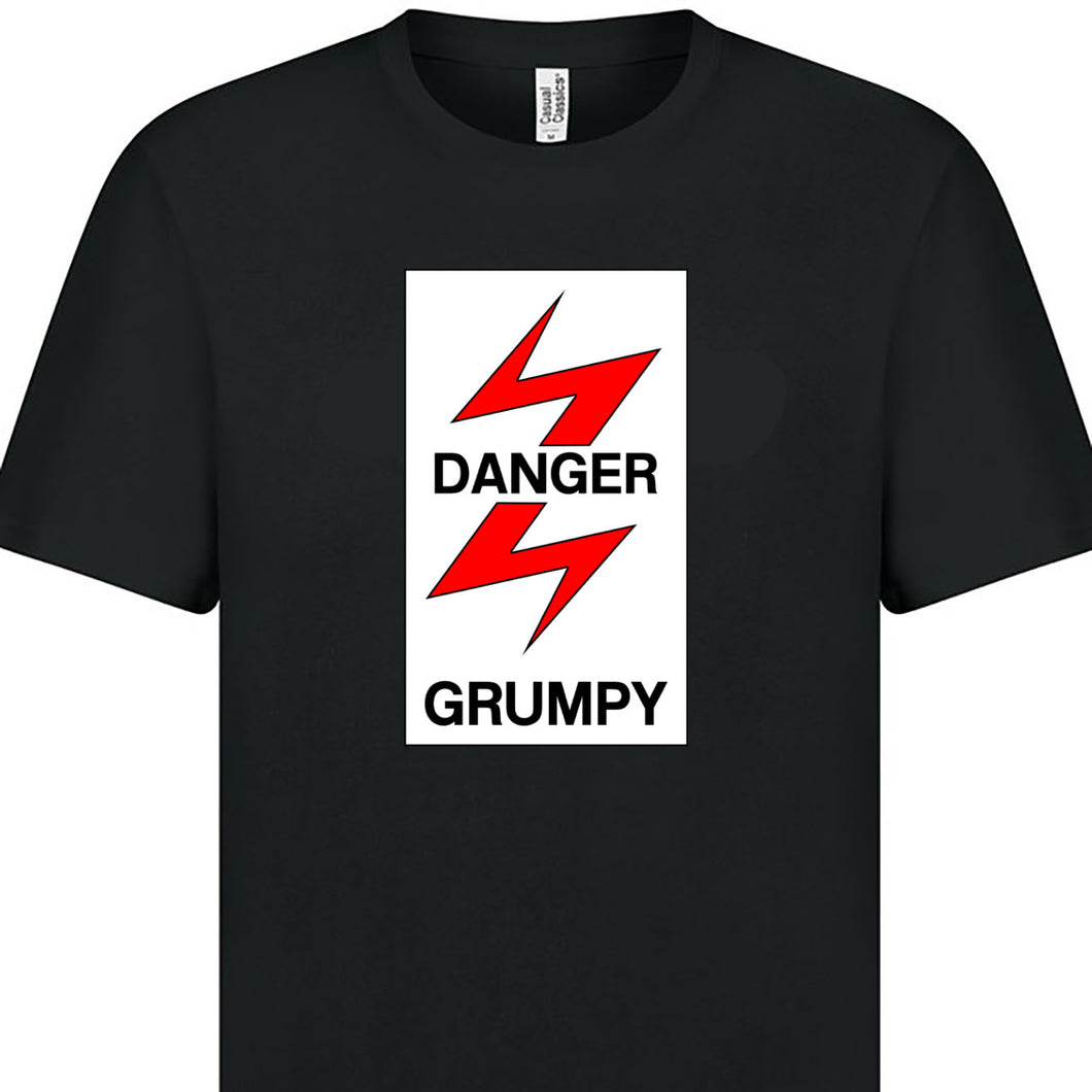 Danger - Grumpy. Electrification sign T shirt.