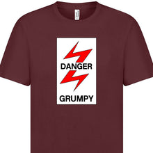 Load image into Gallery viewer, Danger - Grumpy. Electrification sign T shirt.
