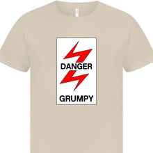 Load image into Gallery viewer, Danger - Grumpy. Electrification sign T shirt.
