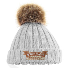 Load image into Gallery viewer, SVR Logo Kids Faux Fur Chunky Pom Pom Beanie Bobble Hat
