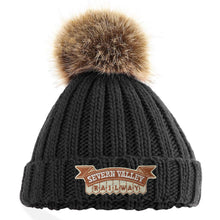 Load image into Gallery viewer, SVR Logo Kids Faux Fur Chunky Pom Pom Beanie Bobble Hat
