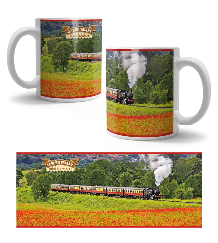 Severn Valley Railway 1501 Poppies Ceramic Mug